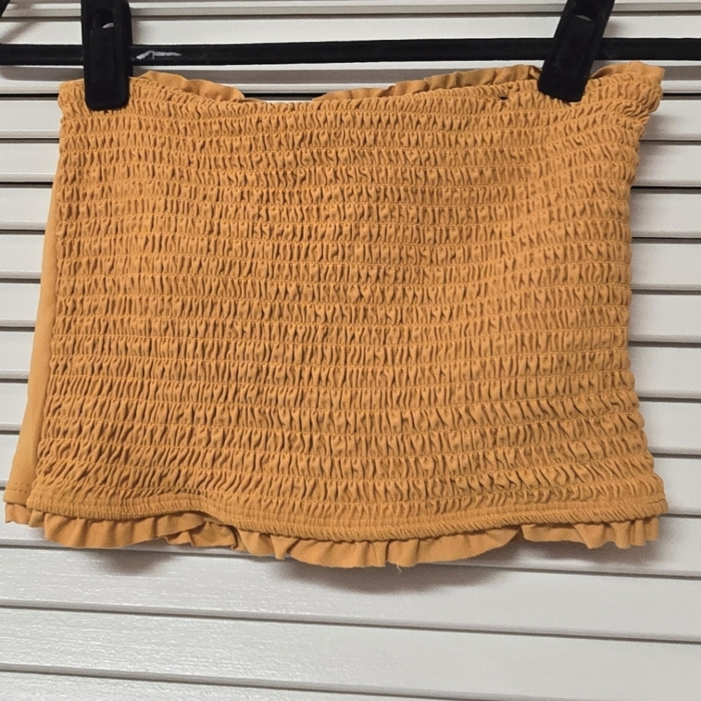 Cotton On - Yellow & White Ruffle Crop Tube Top